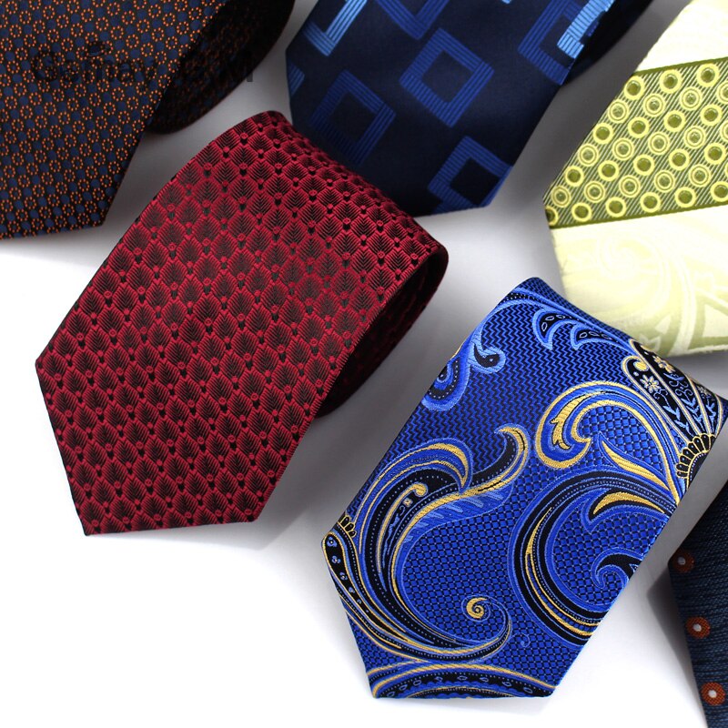 Paisley slips til mænd klassiske silke slips herre jakkesæt slips 7.5cm stribet hals slips til bryllup virksomhed