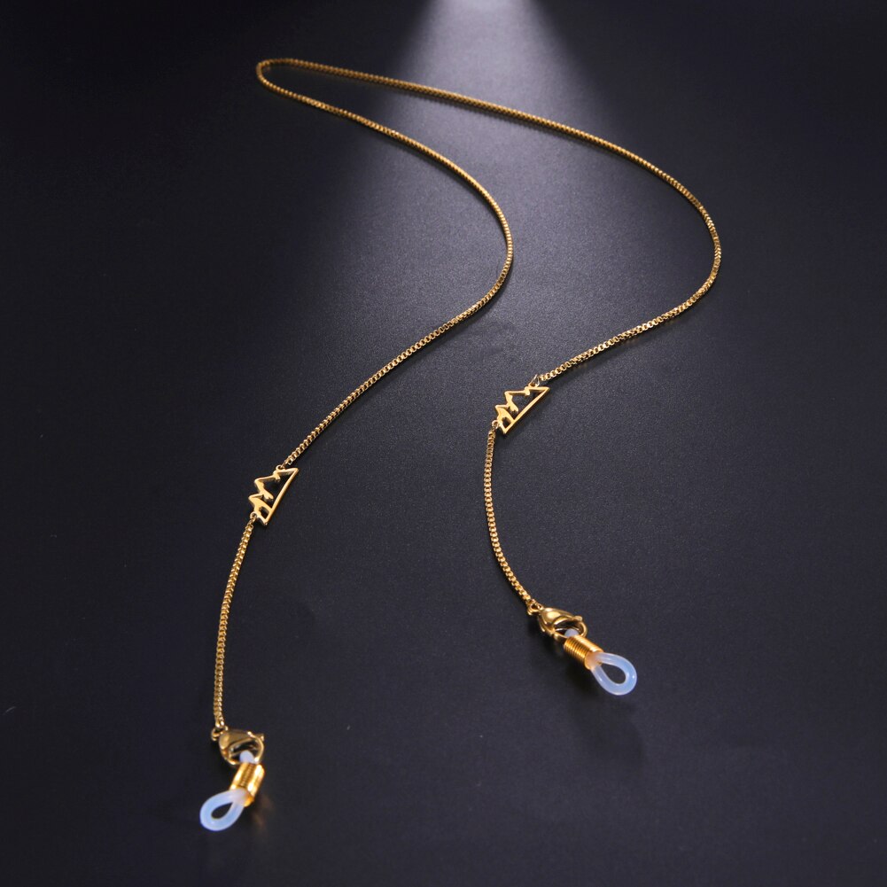 Skyrim Mountain Pendant Mask Chain Glasses Lanyard Stainless Steel Sunglasses Chains Eyewear Neck Strap Rope Women Men