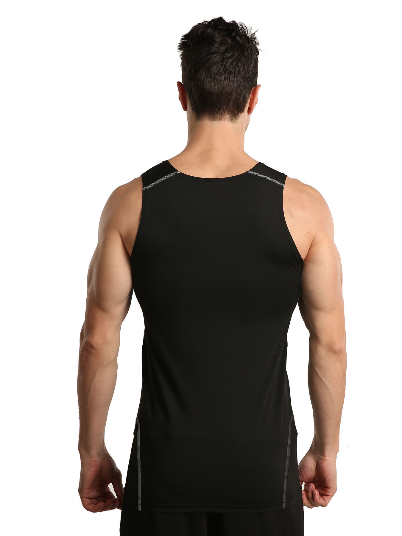 3- pack mouwloze compressieshirts voor heren, sneldrogend, afslankend, figuurcorrigerend, ondershirts, tanktops, hardloop-, trainings- en sportbasislaag
