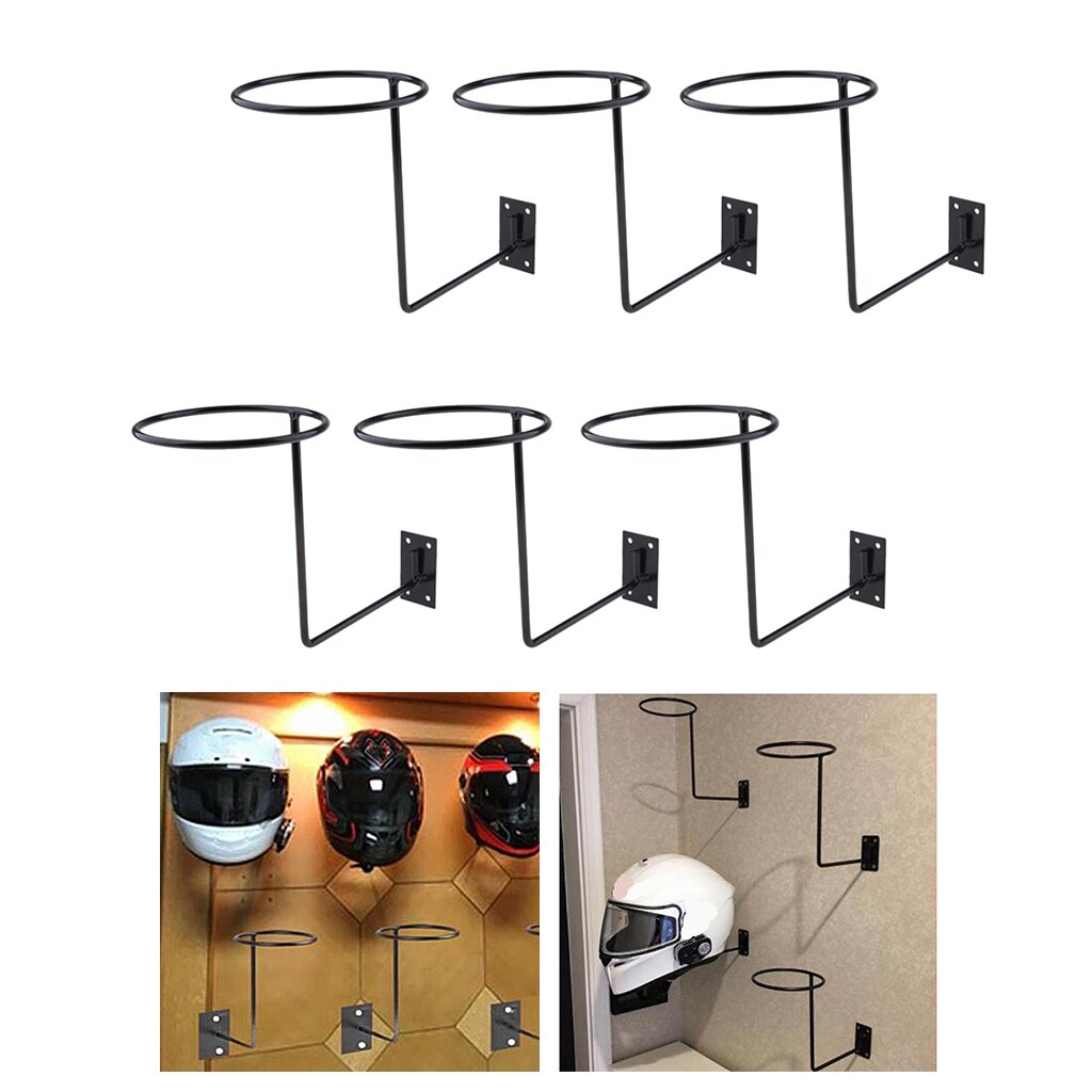 6-piece Motorbike Helmet Holder Jacket Coat Display Wall Hanger Heavy Duty