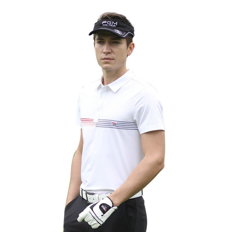 PGM Golf – T-shirt à manches courtes pour hommes, vêtements d'été en tissu respirant à séchage rapide, Yf241: White / XL