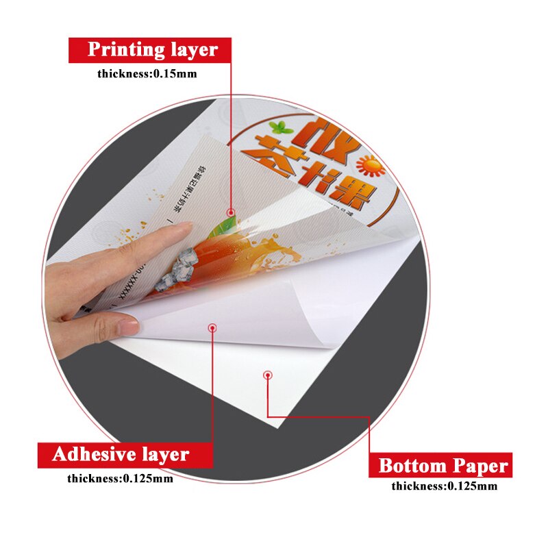 Papel fotográfico de cristal A4 PET, adhesivo de alta luminosidad, adhesivo trasero, 20 hojas, tarjeta de autobús de impresión de tinta