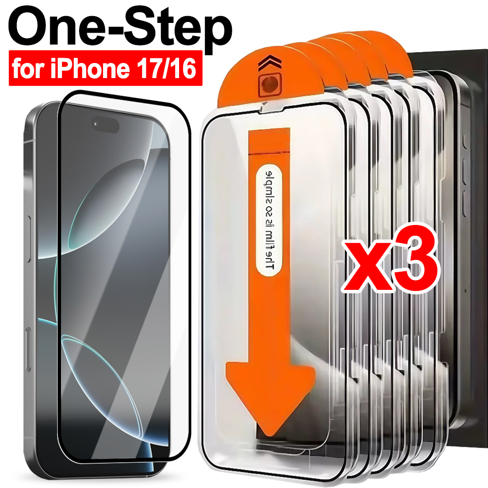 Einschrittige Installation aus gehärtetem Glas für iPhone 17 Profi Max/17 Profi/17 Luft bruchsichere Displayschutzfolien für iPhone 17 16 Profi Plus