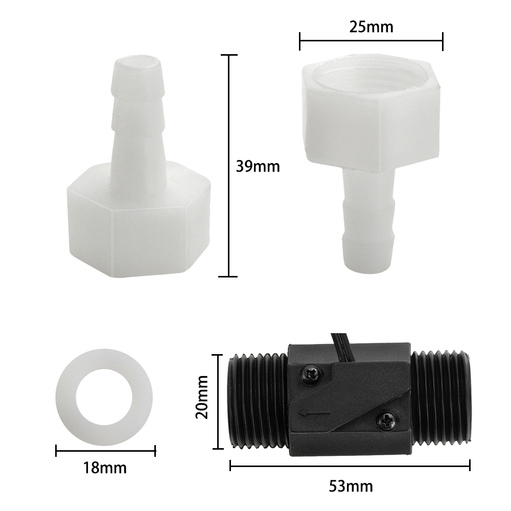 AC 220V Wasser durchfluss Sensor Schalter Druck messgerät Automatische Zirkulation Regler Kaliber 6/8/10MM Düse Schützen Für DIY Sensor: Gelb