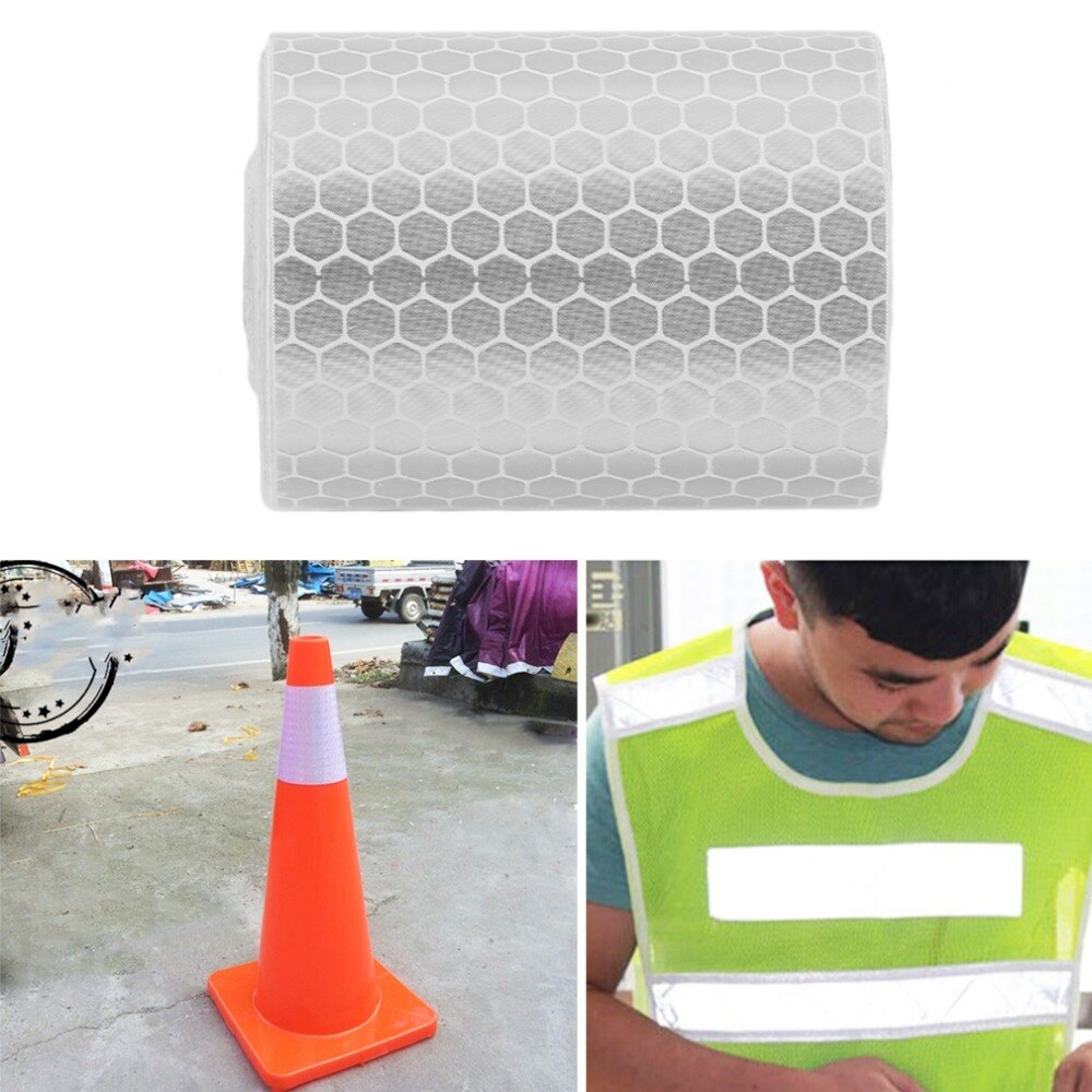 5Cm X 3M Veiligheid Mark Reflecterende Tape Stickers Voor Fietsen Frames Motorfiets Zelfklevende Film Waarschuwing Tape Reflecterende film