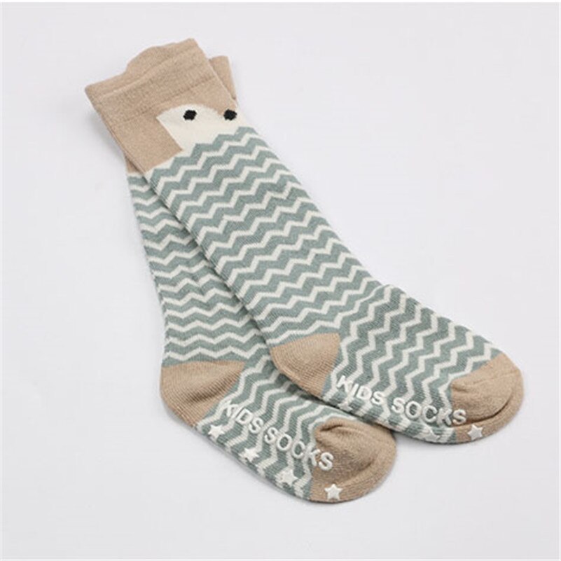 Wecute Baby Sokken Pasgeboren Kids Meisje Jongen Animal Patroon Anti-slip Knie Hoge Sok Vos Leuke Cartoon Kat Katoen sokken baby