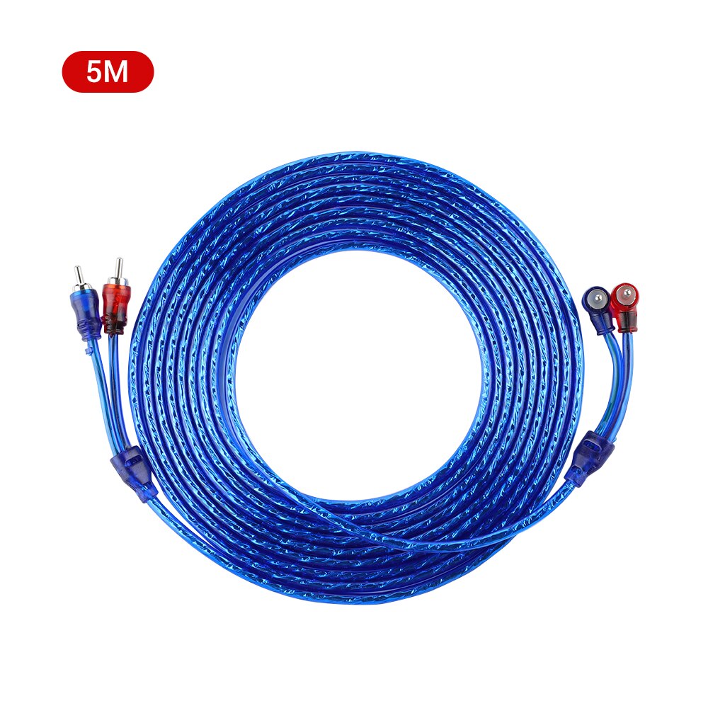 Amplificateur Audio de voiture 5M 2 RCA à 2 RCA, câble tressé en cuivre pur, ligne de fil pour système Hi-Fi numérique stéréo pour Home cinéma