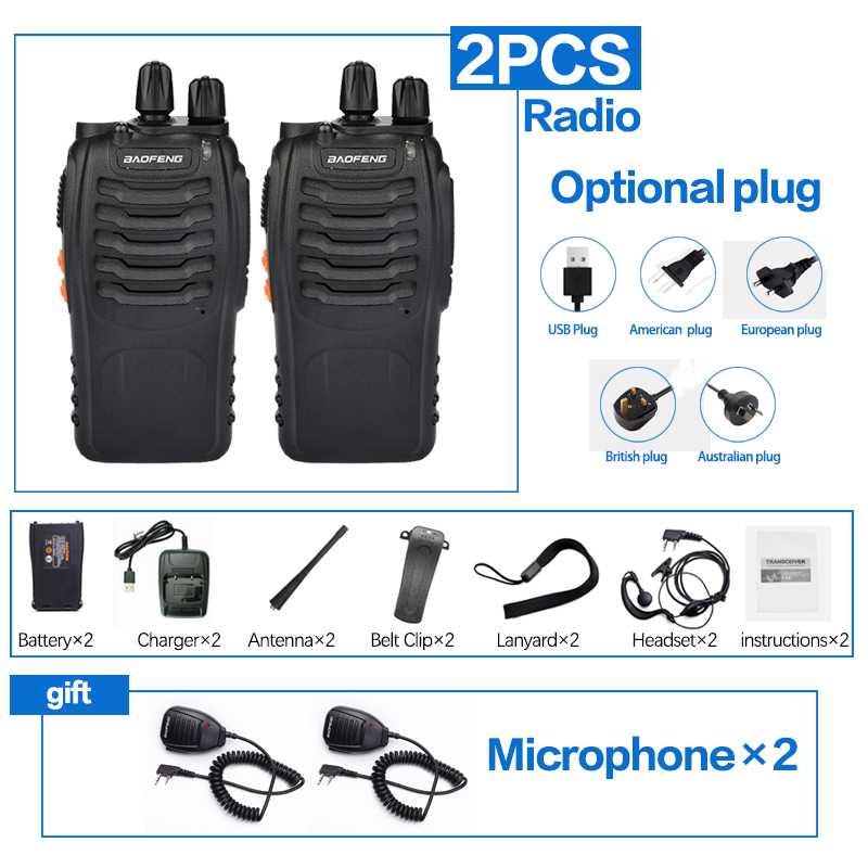 2Pcs/Lot baofeng BF-888S Walkie Talkie Two-way Radio Set BF 888s UHF 400-470MHz 16CH walkie-talkie Radios Transceiver: PURPLE / EU