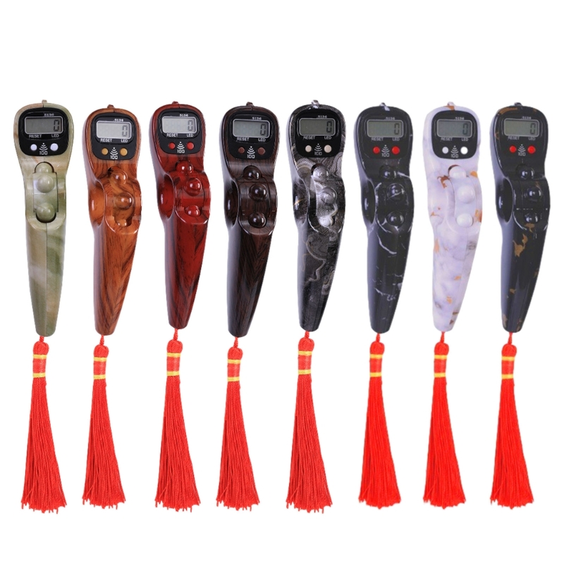 LED Electrical Finger Counter Digital Counter Prayer BuddhasDecompression Toy for Meditation Yoga Relieve Tension Resets