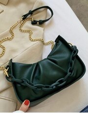 Folding Herfst En Winter Mode Ketting Messenger Bag Koreaanse Sweet Acryl Draagbare Schoudertas: green