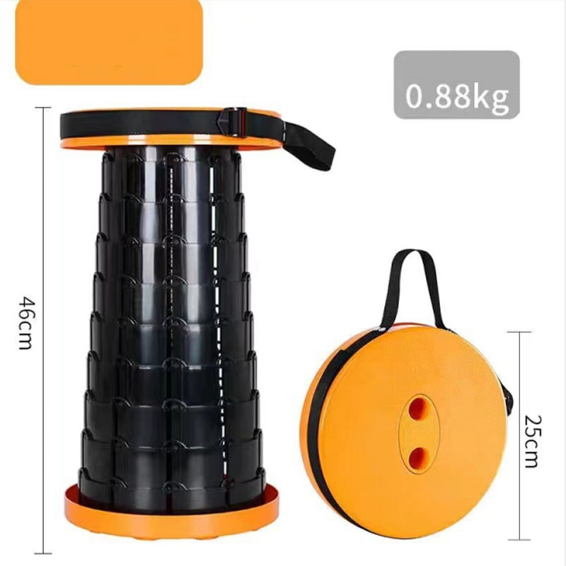 Outdoor Furniture Retractable Stool Beach Chairs Portable Stool Lounge Folding Chair Camping Stool Foldable Fishing Chair: Yellow