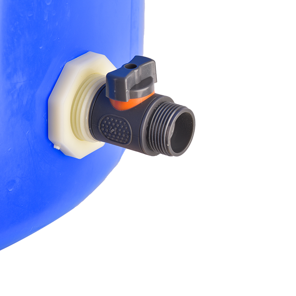 3/4 Inch PVC Rain Barrel Bulkhead Valve Adapter with 16、20mm Hose Adapter for Aquariums Water Tanks Pools