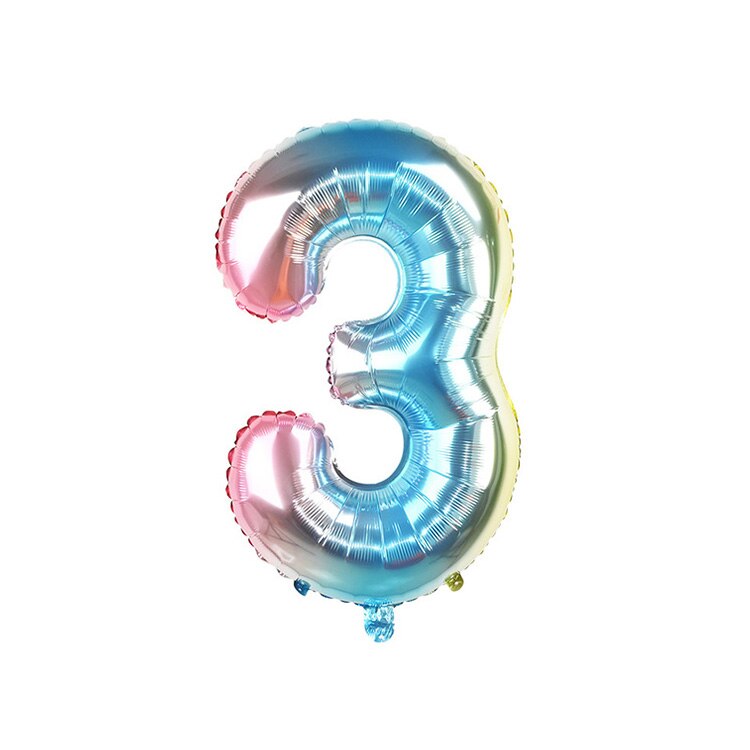 32 Inch Rainbow Gradient Number Balloons Boy Girls First Birthday Party Decorations Kids Adult Wedding Baby Shower Decorations: 3