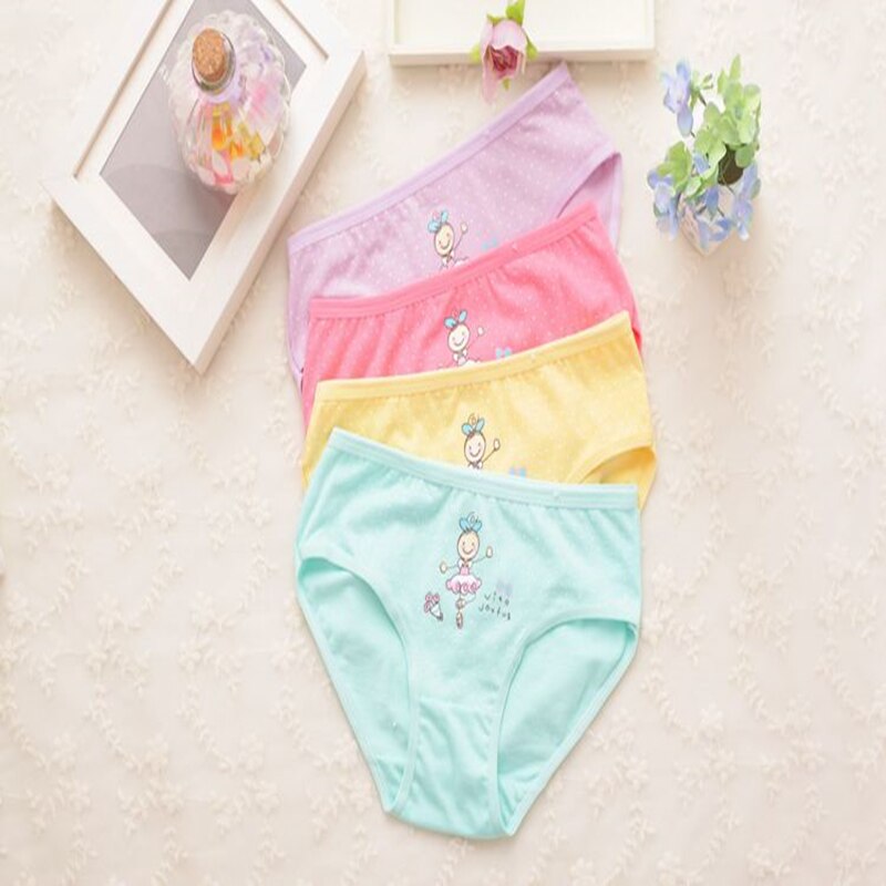4 pz/lotto mutandine del fumetto di cotone breve biancheria intima delle ragazze Atnn288: tnn0059 / 9