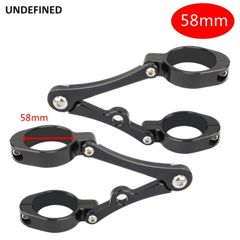 Support de phare de moto 55mm-58mm fourche Tube pinces support CNC pour Harley Honda Chopper Bobber café Racer universel