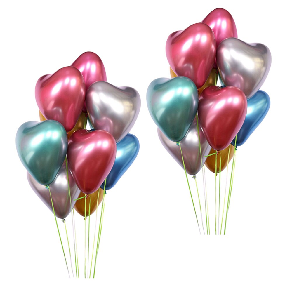 1 set van 50 stuks hartvormige latex ballonnen voor een bruiloft of verjaardag (willekeurige kleur)