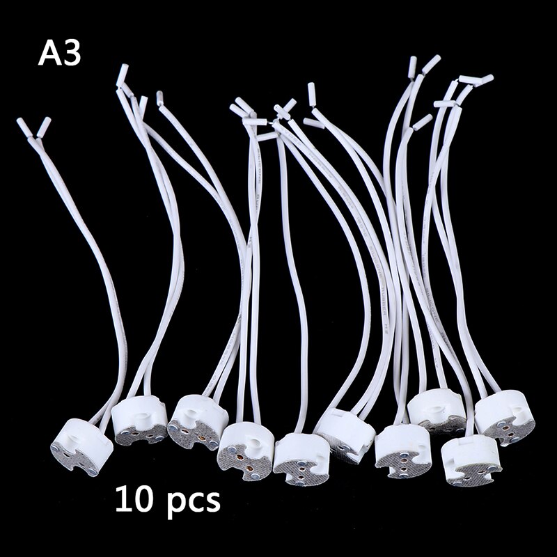1pc/5pcs/10pcs MR16 GU5.3 Base Socket Wire Connector Led Lamp Ceramic Holder: 10pcs