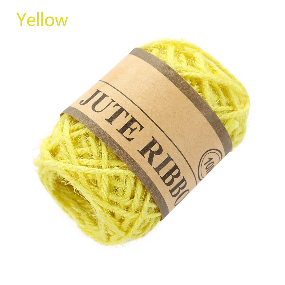 10m natuurlijke jute touw diy touw koord hennep touw 1mm rustieke verpakking touw bruiloft sticker huis textiel kleding decoratie: Geel