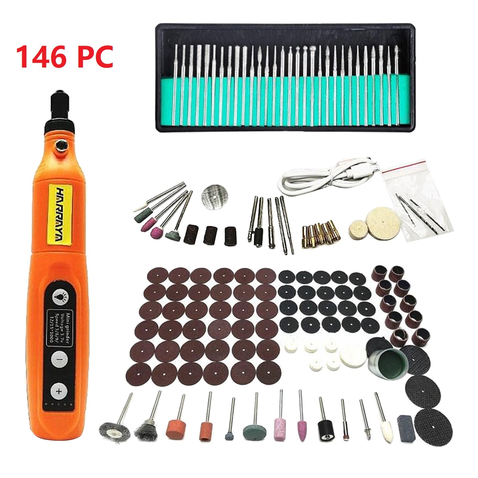 Mini Electric Grinder Sander Engaver Drill Pen Kit for Small Crafts Projects: 146PC