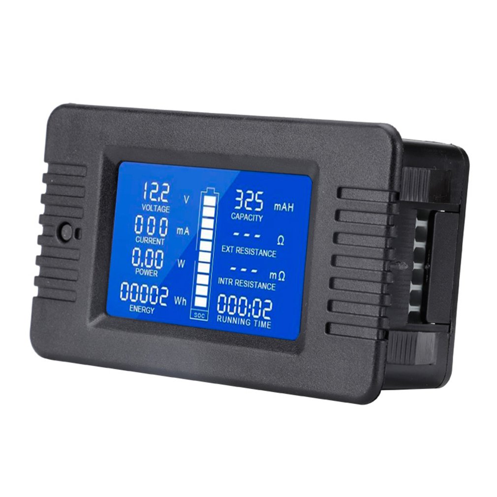 LCD Display DC Battery Monitor Meter 0-200V Voltmeter Ammeter Fit Cars RV Solar Durable DC Battery Monitor