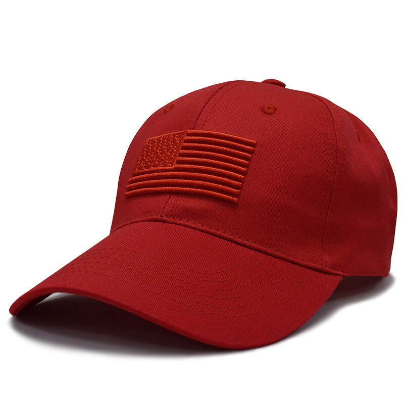 Us flag baseball kasket til mænd og kvinder keep america great again snapback hat amerikansk flag print trucker hat taske 4201: Rød