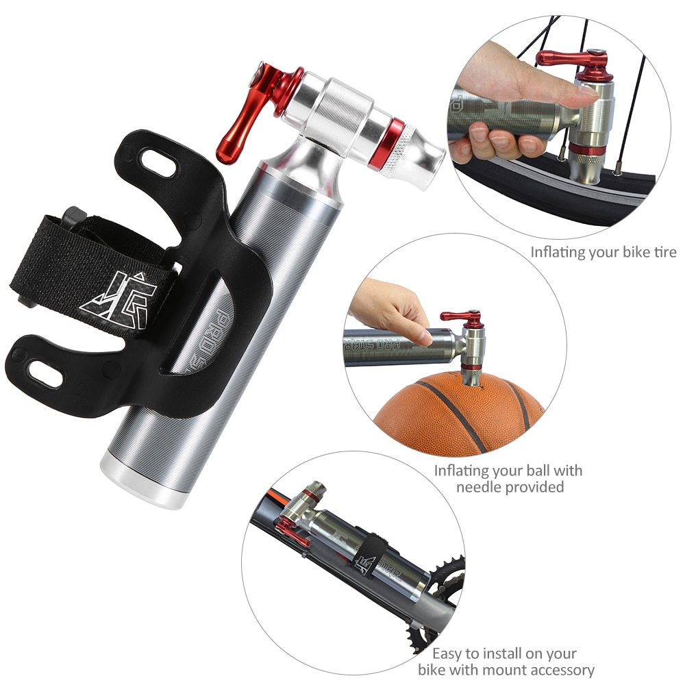 Bike Handleiding Inflator Fiets CO2 Tire Inflator Draagbare Presta Schrader Twin Valve Emergency Inflator