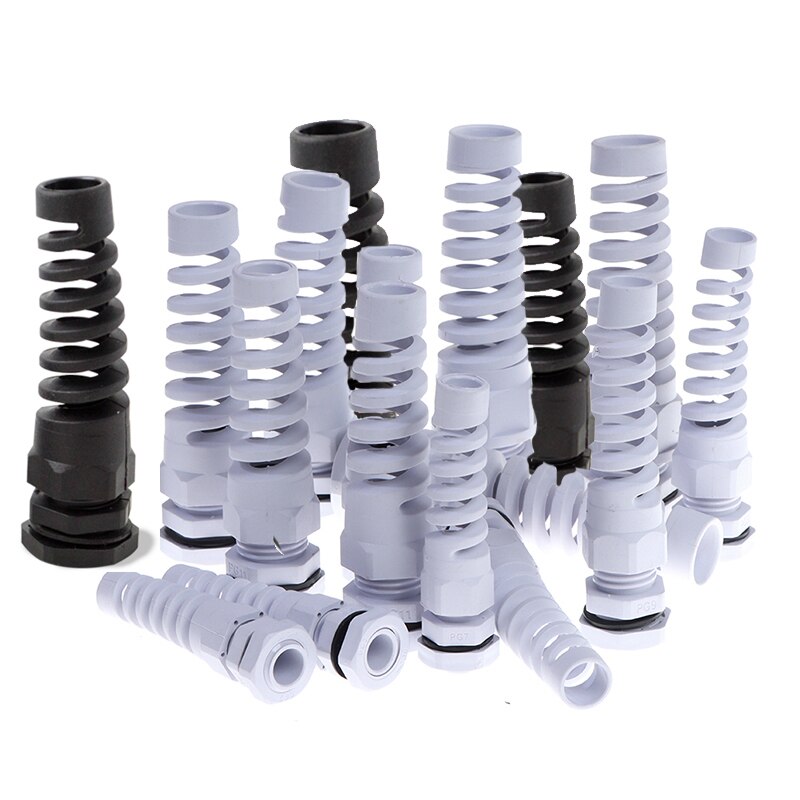 5 pièces IP68 étanche anti-flexion longue câble joint manchon connecteur plastique vis contrainte protecteur M12 PG7 / PG9 / PG11 3-6mm