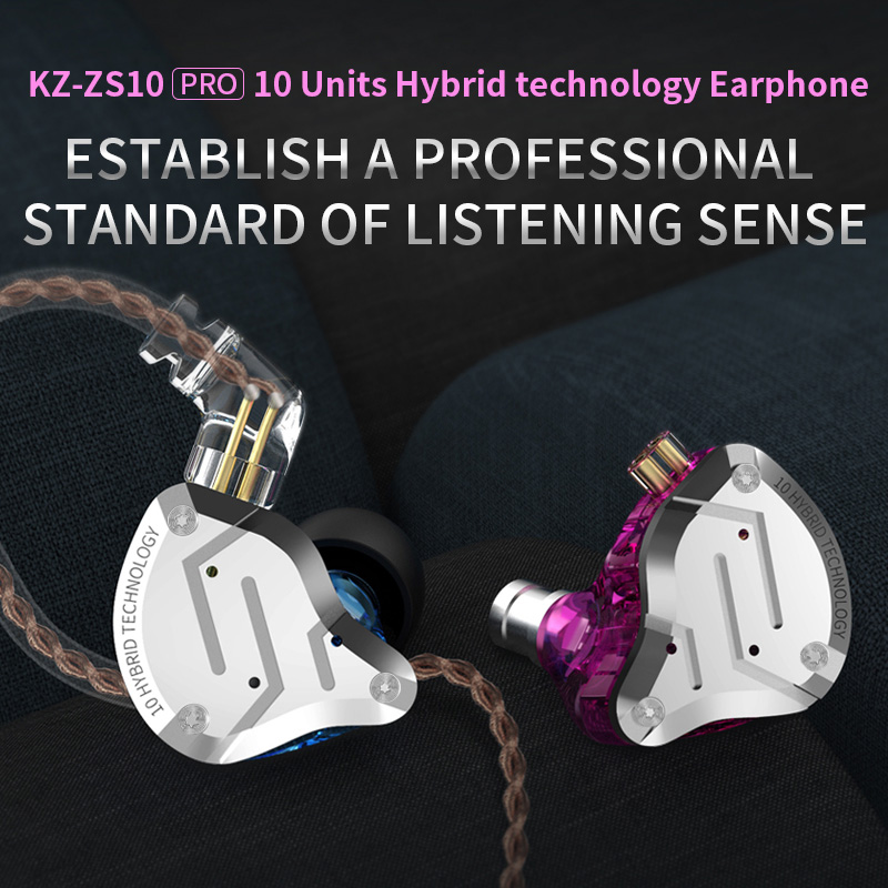 KZ ZS10 PRO 4BA+1DD KZ Hybrid Earphone headset HIFI Earbuds In Ear Monitor Headphones Earbuds for KZ AS10 ZS10 ZSN PRO