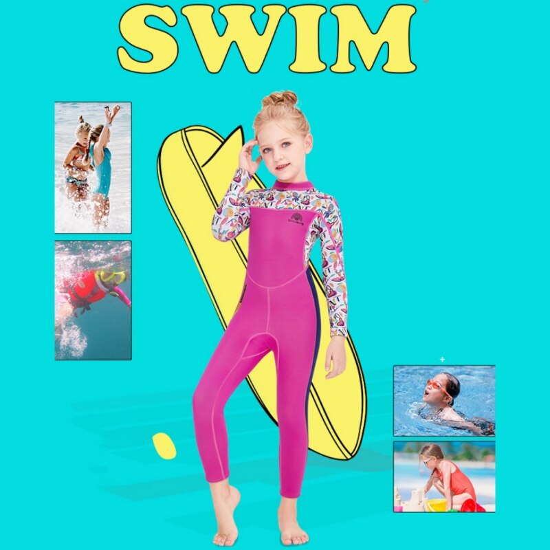 Traje de baño de 2,5mm para niña, bañador de retales para chico, traje de buceo para niños, traje de surf, Medusa, mojado de una pieza