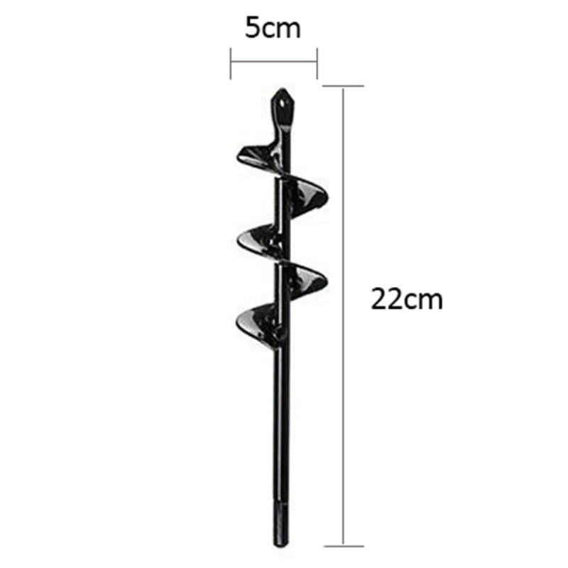 Sindax Garden Auger Spiral Drill Bit Roto Planter Bulb HEX Shaft Drill Auger Yard Gardening Bedding Planting Hole Digger Tool: 5cm x22cm