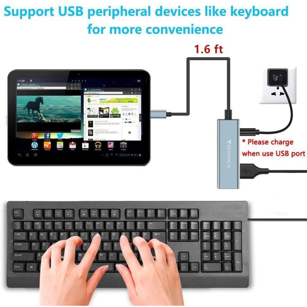 FOINNEX Ethernet Adapter ładowania PD na ipada dla iphone&#39;a 11/X/XS/XR/8/7/6, oświetlenie, aby RJ45 Ethernet, kamera USB