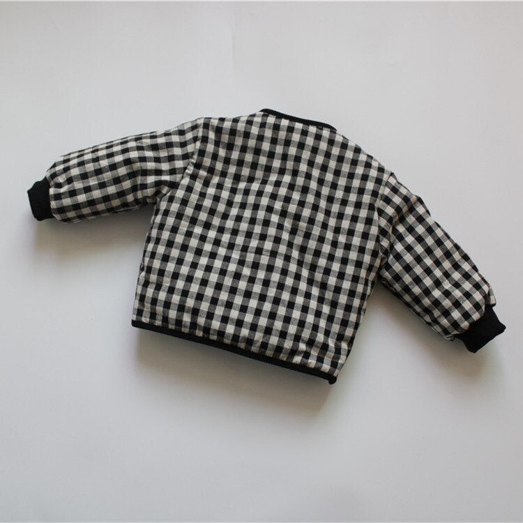 Korean Style Winter Baby Boys Plaid Thicken Cotton-padded Coats Loose Warm Kids Outerwear Children Clothes