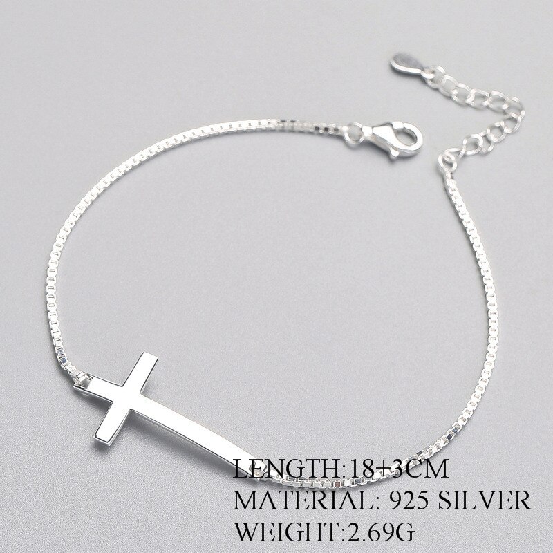 INZATT Punk Genuino Argento 925 Croce D&#39;argento Del Braccialetto Per Le Donne di Compleanno Del Partito Catena Box Squisito FINE Jewelry Regalo di Estate