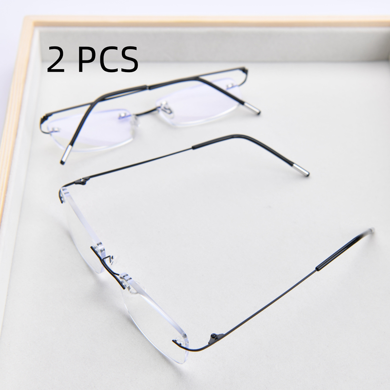 2 Stuks Pak Flexibele Ultralight Randloze Geheugen Leesbril Voor Mannen Vrouwen Anti Blauw Licht Verziend Brillen + 1.0 ~ + 3.5