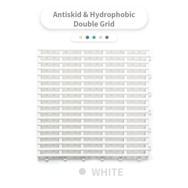 Tapis antidérapant sans goût TPE, pour toilettes, baignoire domestique, salle de bains, creux hydrophobe, tapis de douche Portable: Nordic - Crisp white / 30CMX30CM 6pcs