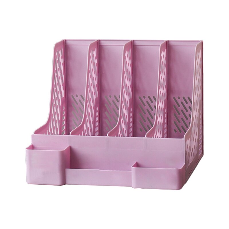57EC Office 4-layer File Holder Letter Size File Organizer Holder Easy to Pull/Push