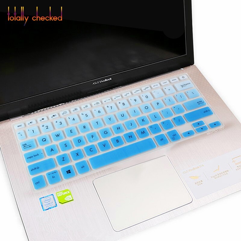 Laptop Keyboard Cover - Ultra-thin Silicone Skin for Asus Vivobook 14 X420 Series - Waterproof & Dustproof: Fade Blue