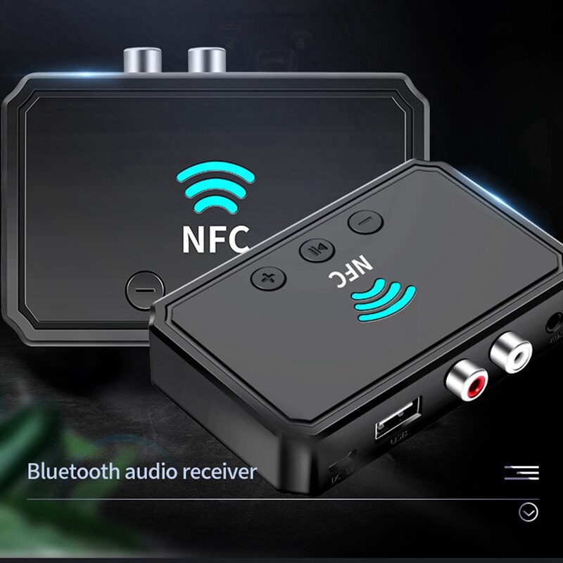 Jabs Bt Ontvangers Nfc Bluetooth 5.0 Audio-ontvanger Draadloze Stereo Bluetooth Audio Adapter Nfc 3.5Mm Aux Rca Muziek Geluid auto