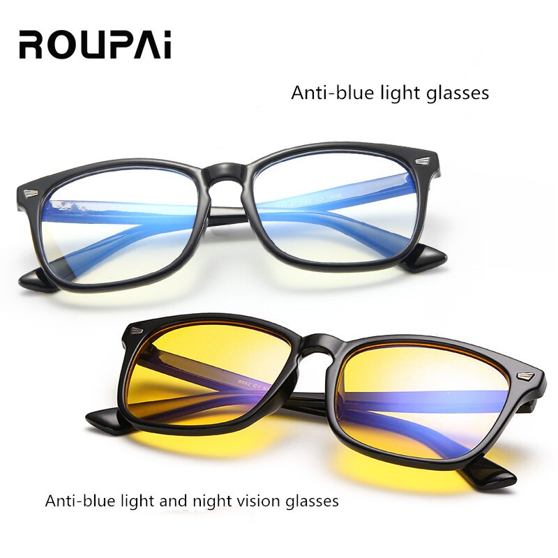 Roupai anti blåt lys briller computer gaming briller mænd kvinder blocker blocker briller ray goggles nattesyn briller retro
