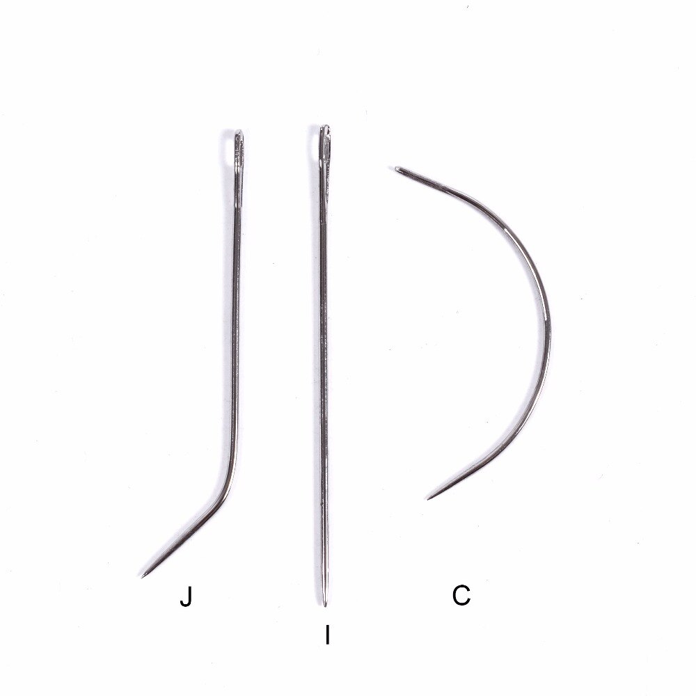 6Cm 12 Stuks C J I Mix Type Gebogen Naalden Haar Weven Draad/Naalden Voor Hair Extension tool Gewone Kleine Packet