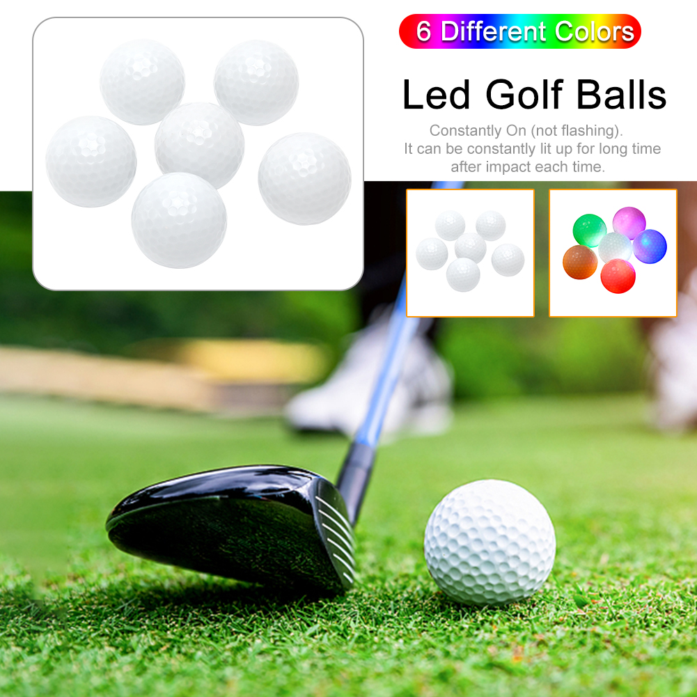 Luz intermitente de 6 colores, bolas de Golf Led brillantes, accesorios portátiles para practicar, duradero