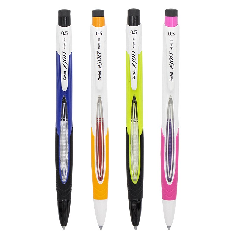 4 pcs Pentel Jolt Shake Auto Pencil 0.5mm AS305 Drawing Painting Color Activity Pencil Automatic Leading Pen Comfortable: 4 Colors Set