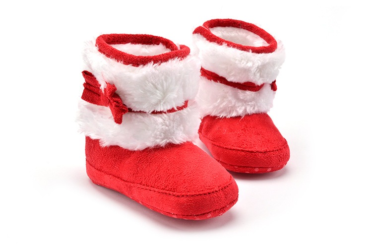 2022 Super Houden Warme Snowboots Baby Meisje Jongen Anti-Silp Prewalker Fleece Boot Wol Sneeuw Indoor Schoenen winter Booties: Rood / 13cm (5.12 in)