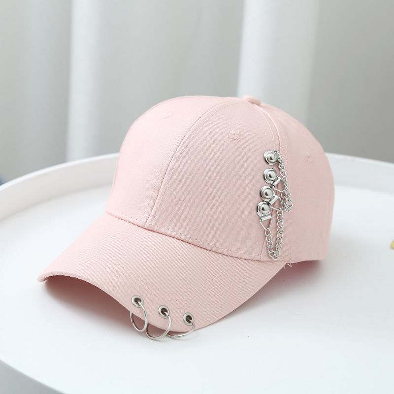 Papa chapeau Piercing anneau casquette de Baseball Punk Hip Hop casquettes coton adulte décontracté solide réglable unisexe casquettes: Rouge