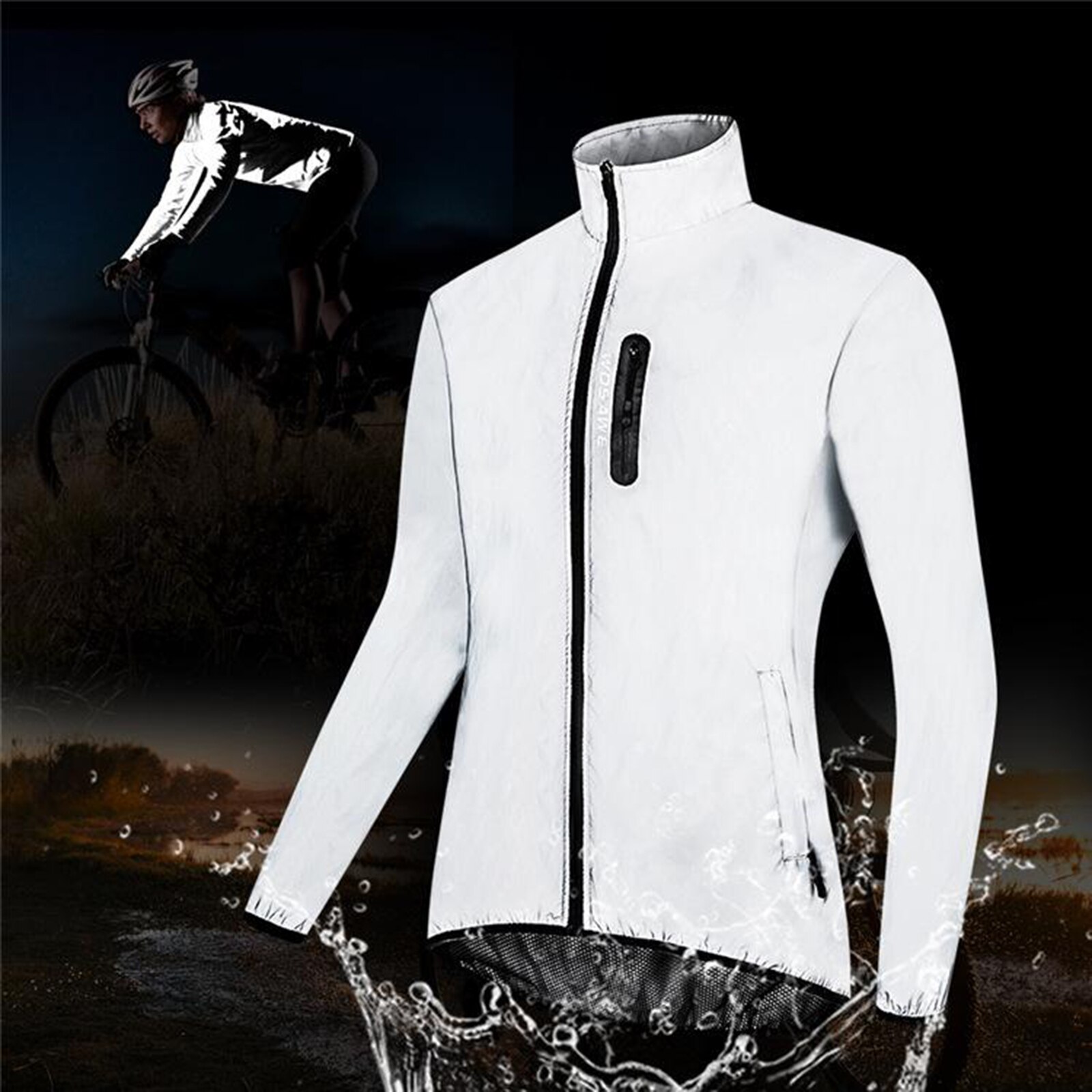 Women Mens Winter Ski Jacket Cycling Reflective Jacket Night Safe Coat Windbreaker Rain Jacket Windbreaker Rain Coat