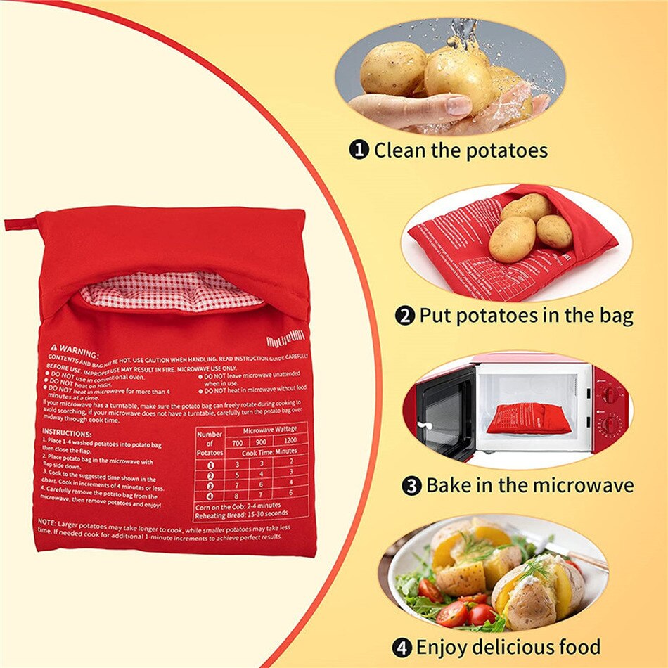Magnetron Bakken Aardappel Zak Keuken Herbruikbare Magnetron Fornuis Bag Quick Snelle Gebakken Pouch Potato Bag Wasbare Stof Cooker Bag