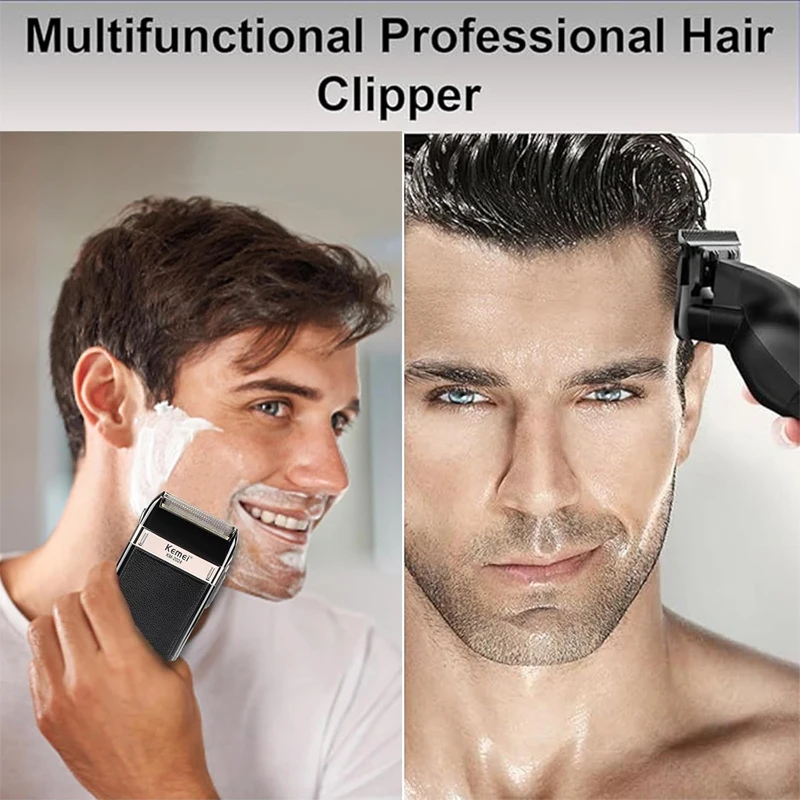 Kemei KM-2299 KM-2024 cortapelos eléctrico inalámbrico para peluquero, cortadora de pelo recargable por USB, Máquina para cortar cabello