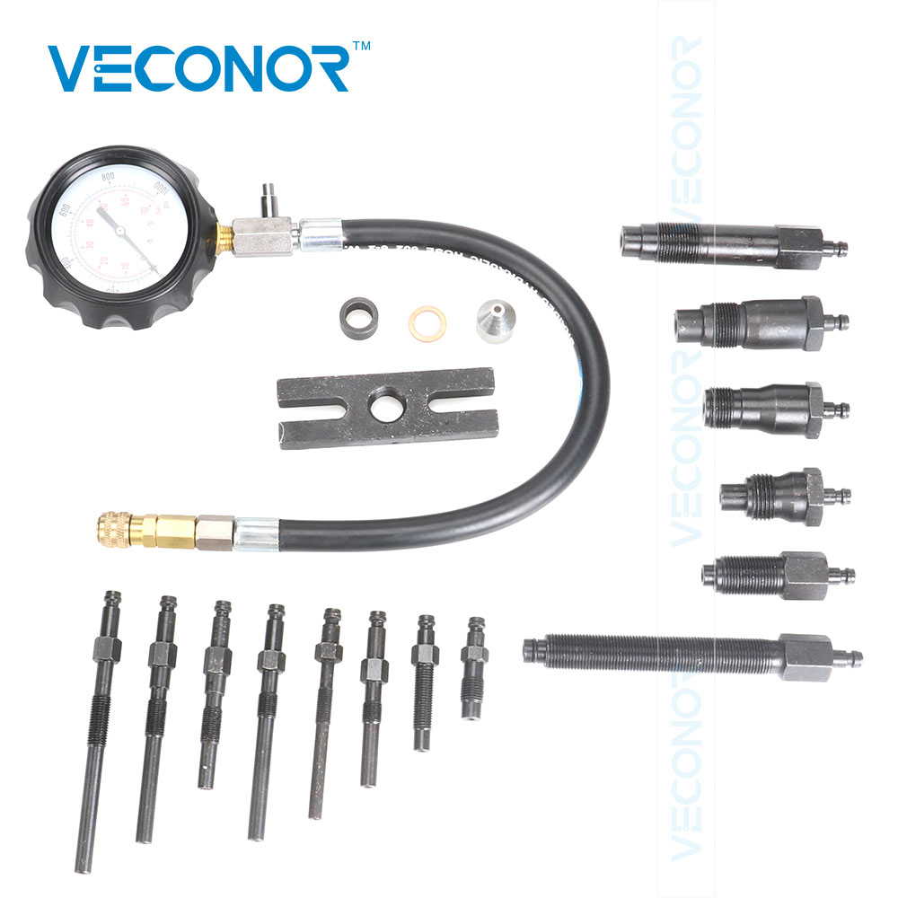 VECONOR Diesel Engine Compression Tester Tool Kit Set Cylinder Pressure Meter For Diesel Truck