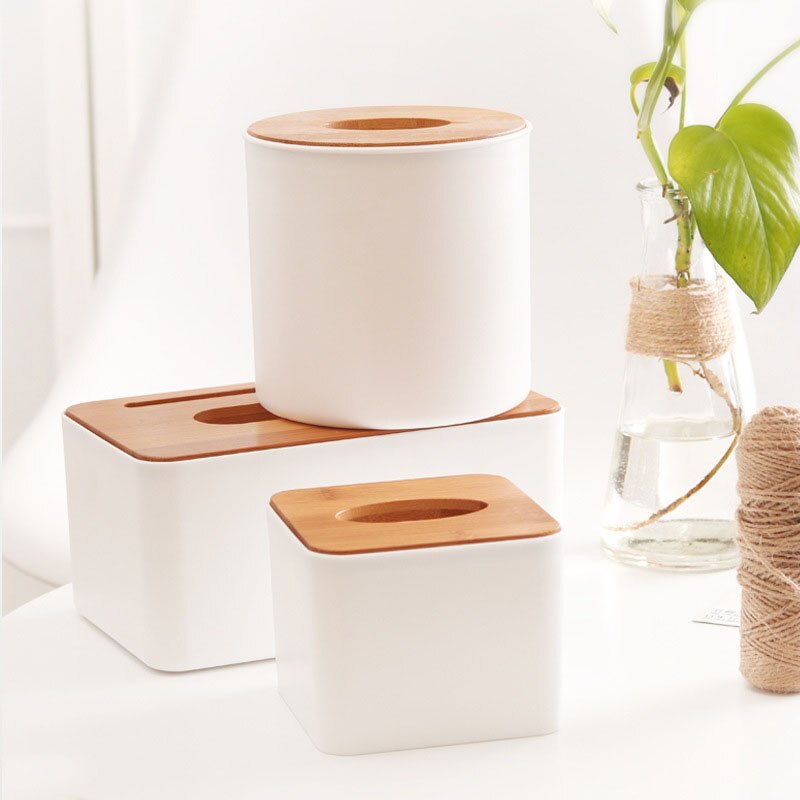 Solid Wood Napkin Holder Square Shape Wooden Plastic Tissue Box Case Home Kitchen Paper Holdler Storage Box Accessories