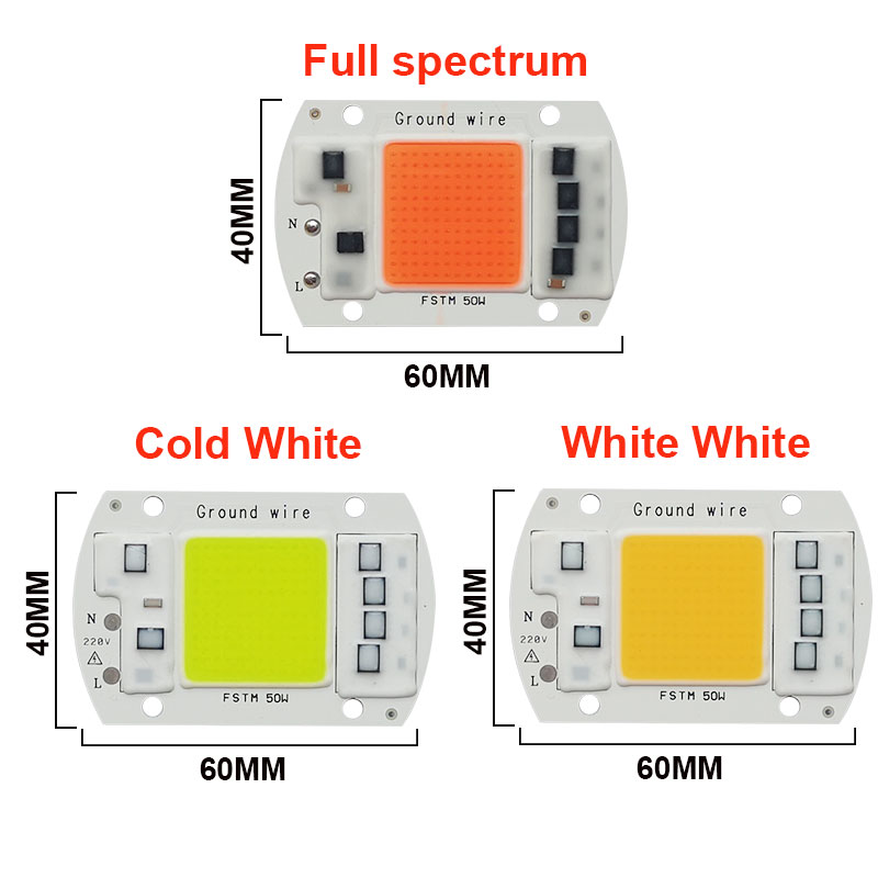 Cob led chip  ac 220v no need driver led flood light bulb chip 50w diy spotlight floodlight lampada vokst lys